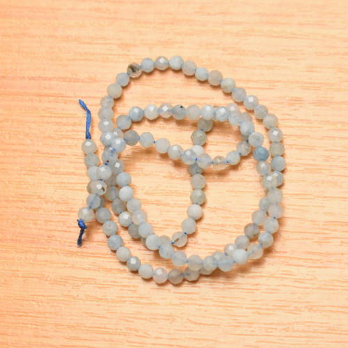 Akvamarín 3 mm - fasetovaný - 10 kusů