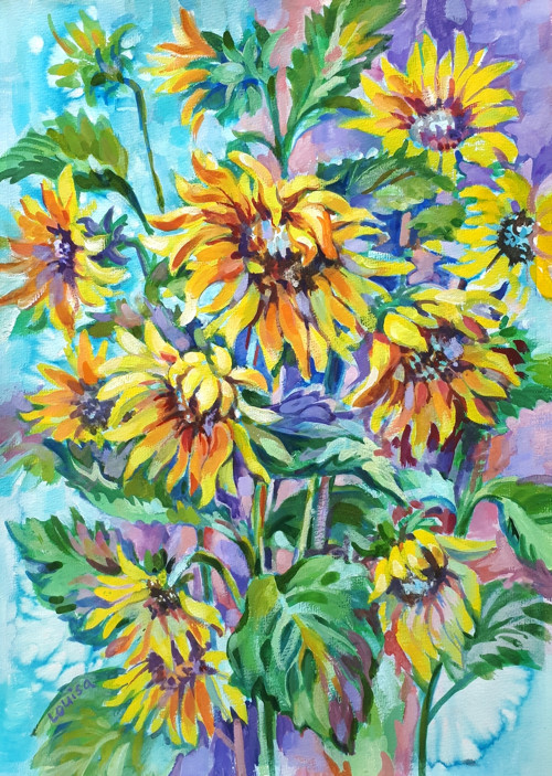 Slunečno... - akvarel, kvaš 30x40 cm — foto 1
