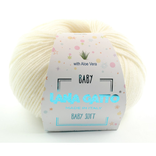 Lana Gatto příze vlna merino BABY SOFT bílá