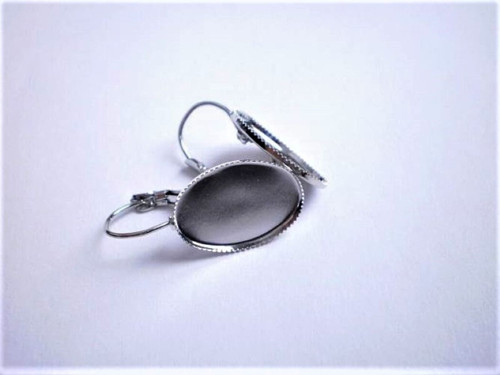 Náušnice s lůžkem 18 x 12 mm / 1 pár