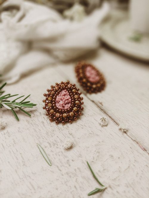 Druzy earrings n.9 - vyšívané náušnice — foto 1