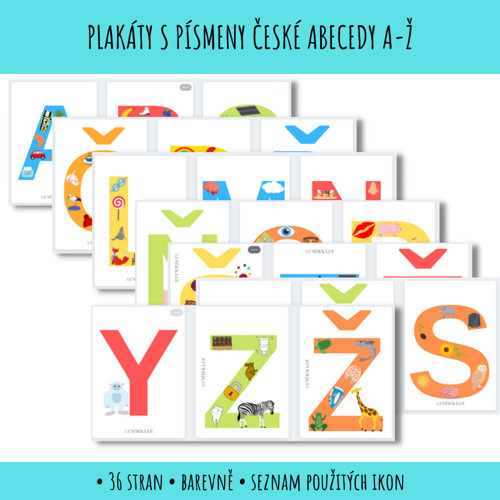Plakáty s písmeny abecedy - PDF
