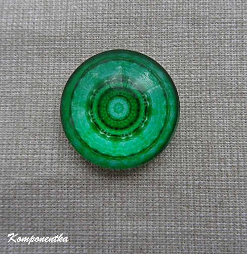 Skleněný kabošon s mandalou 12mm 1kus