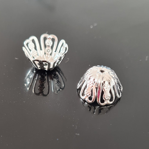 Kaplík hluboký stříbrný 11x6 mm, 20 ks