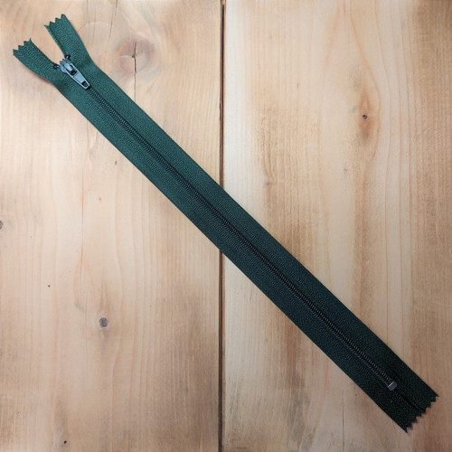 Zip 3 mm nedělitelný 25 cm tmavá khaki