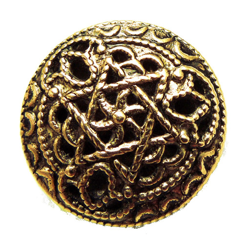 Knoflík filigrán, kovový, filigrán, průměr 1,3 cm
