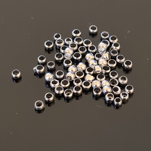 Zamačkávací rokajl kulatý platinový Ø 2 mm 300 ks
