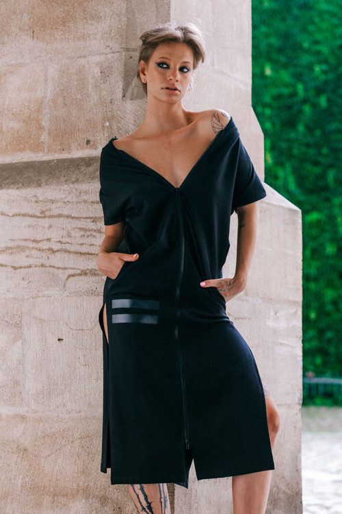 634 Rkz Dlouhá Mikina/Šaty Kimono Na Zip