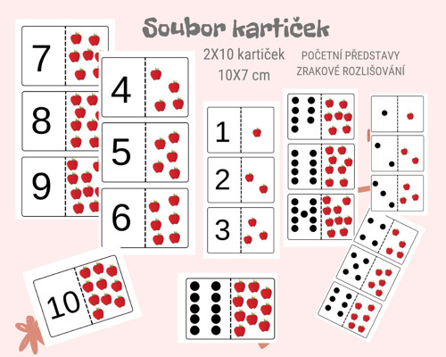 Početní kartičky jablka - 1-20 — foto 1