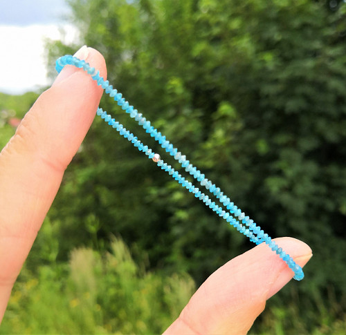 Nejjemnější apatit*rondelky 1x2 mm*stříbro*náramek