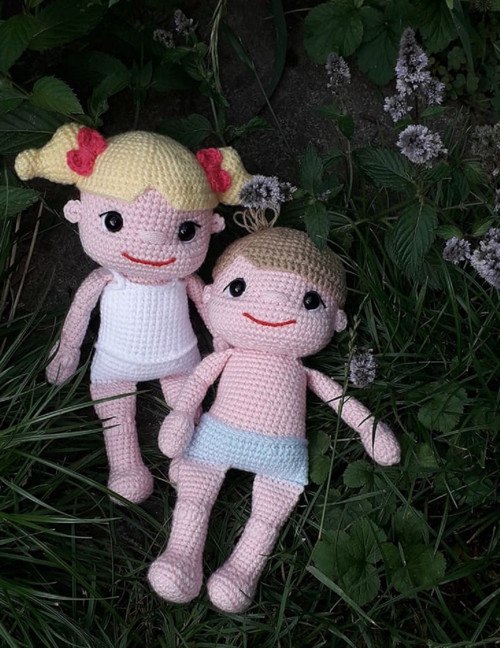 Návod na dvojčata, panenky téměř bez sešívání