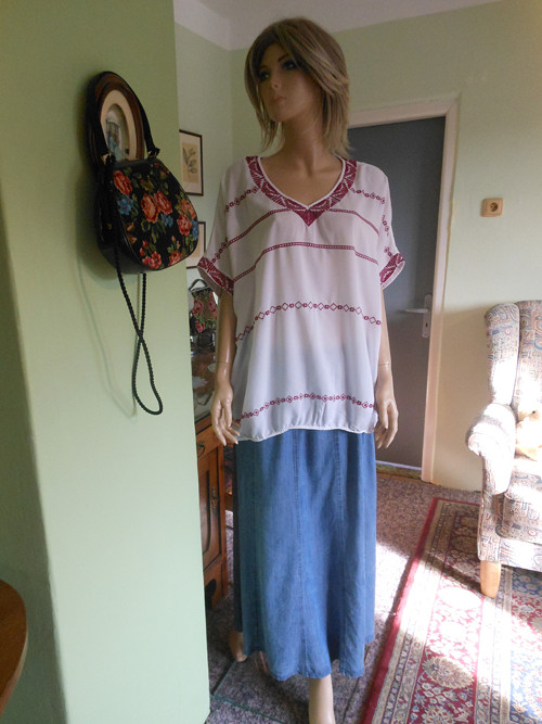 Vyšívaná boho, etno tunika, vel.UNI — foto 1