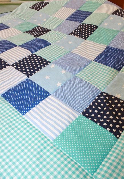 Modré sny ..přehoz či přikrývka patchwork