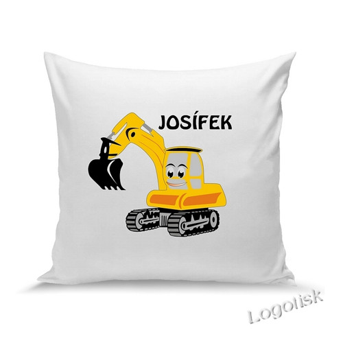 Polštář pro kluky Bagr a jméno na přání