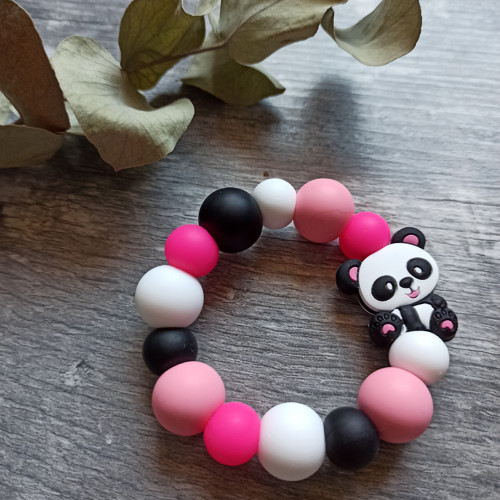 Kousátko kroužek- Růžová panda MINI