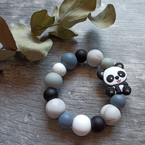 Kousátko kroužek- Šedá panda MINI — foto 1