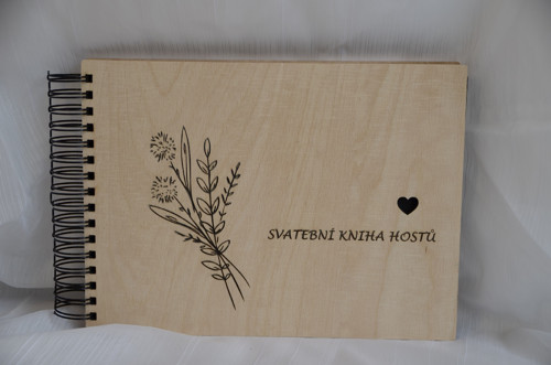 Svatební kniha hostů - fotoalbum, dřevo buk