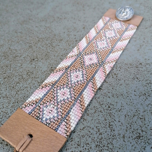 Baby Pink Boho Beaded Bracelet