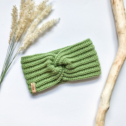 Dámská Boho merino čelenka - zelená — foto 1