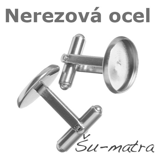 Manžetové knoflíčky s 18 mm lůžkem, nerez, 2 ks