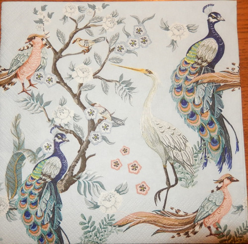 Ubrousek na decoupage - různí pávi