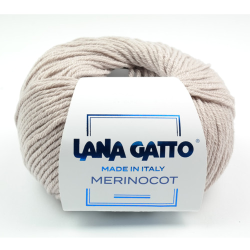 Lana Gatto příze vlna merino bavlna MERINOCOT ecru