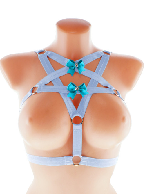 Body harness pentagram, gothic postroj goth prádlo
