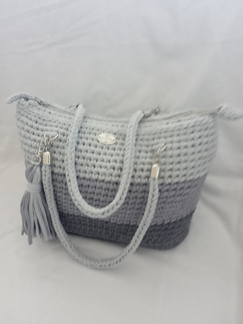Háčkovaná kabelka Rainbow Gray - Handmade