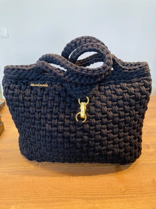 Háčkovaná kabelka Black Star - Handmade