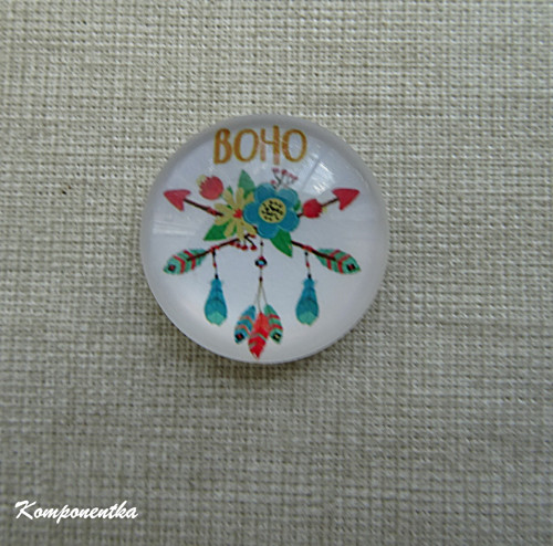 Skleněný kabošon s lapačem snů 12mm
