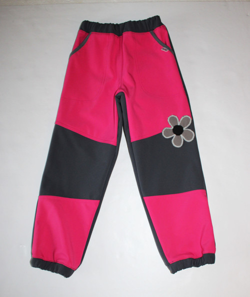 Softshellové kalhoty 10/3 ( fleece) " s malinovou"