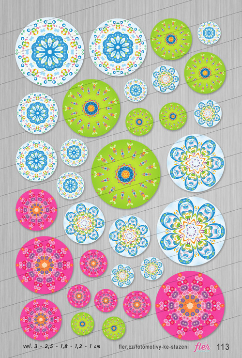 Motivy vel. 30,25,18,12,10 mm - mandaly