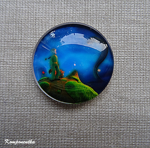 Skleněný kabošon malý princ 20mm 1kus