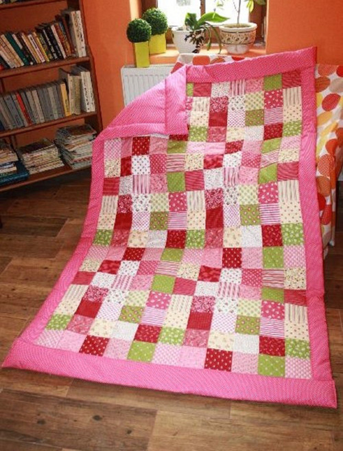 Bordo patchwork přehoz či přikrývka