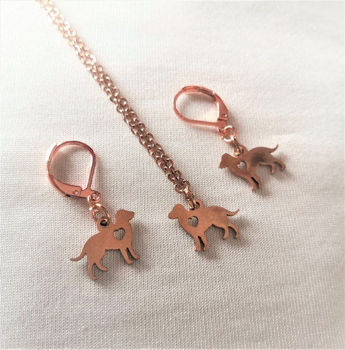 Ocelový náhrdelník*pejsek*rosegold — foto 1