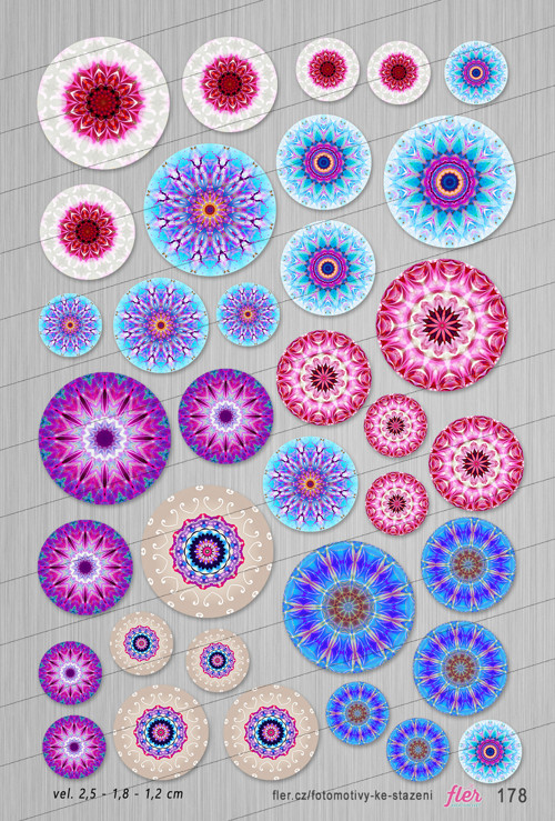 Motivy vel. 25,18,12 mm - mandaly