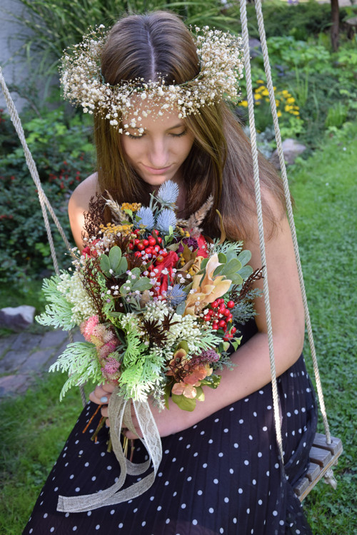 Věneček z konzervované gypsophily