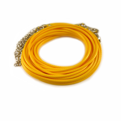 Šňůrka pletená nylonová žlutá 2mm, 1ks