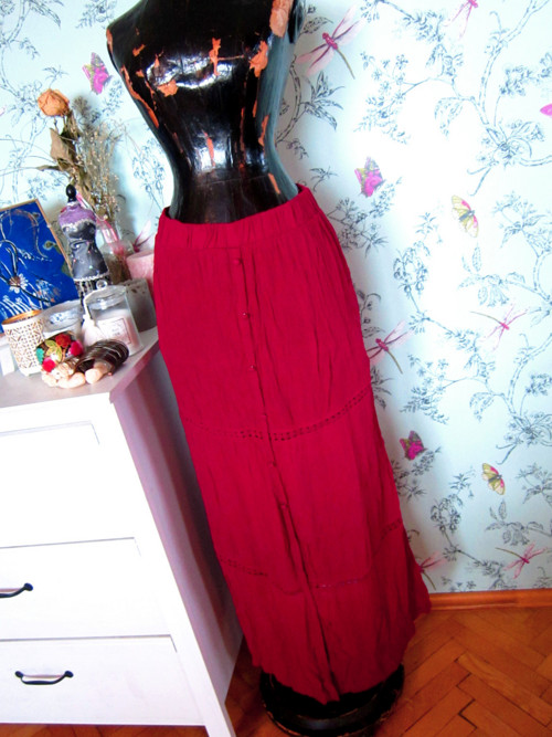 Sukně boho vínová — foto 1