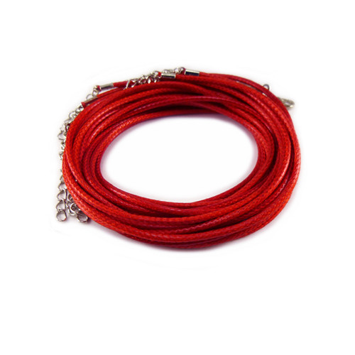 Šňůrka pletená nylonová červená 2mm, 1ks