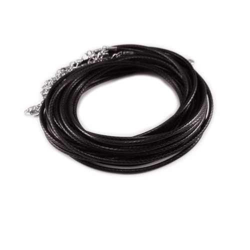 Šňůrka pletená nylonová černá 2mm, 1ks