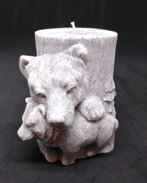 Svíčka MEDVĚDI, výška 10 cm