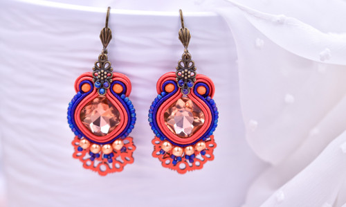 Fan soutache earrings