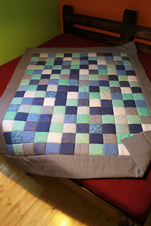 Modré vábení ..přehoz či přikrývka patchwork