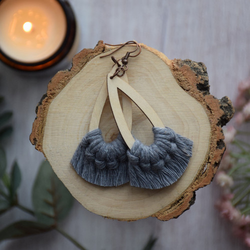 Macrame náušnice Makrame náušnice Boho náušnice