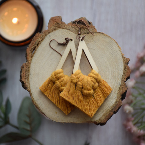 Macrame náušnice Makrame náušnice Boho náušnice