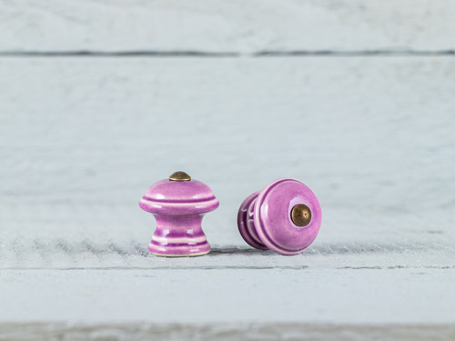 Úchyt - knopek lila mini - vzor HLADKÝ