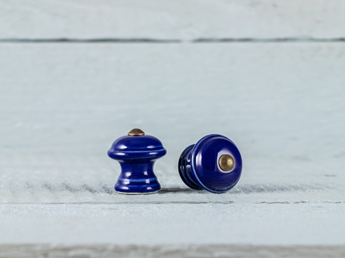 Úchyt - knopek kobalt mini - vzor HLADKÝ
