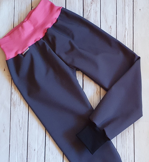 Dětské zimní softshellové kalhoty-šedá