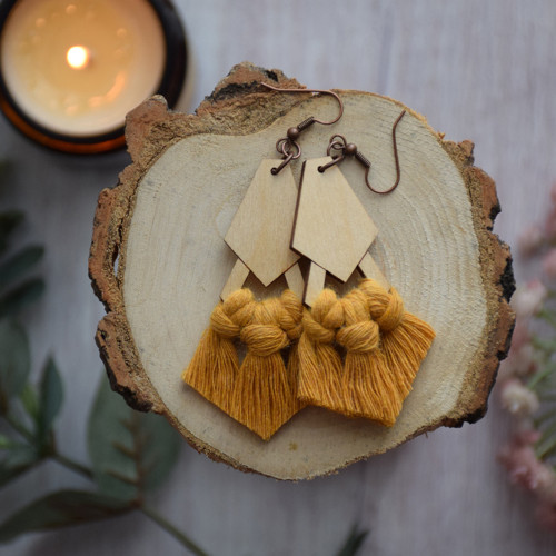 Macrame náušnice Makrame náušnice Boho náušnice